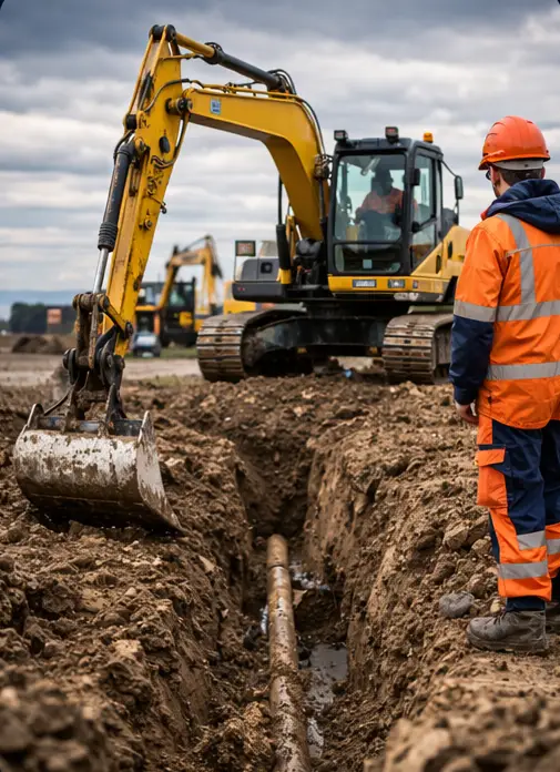 Huisaansluitingen voor gas en water leidingen in sleuf door Dowling Infra